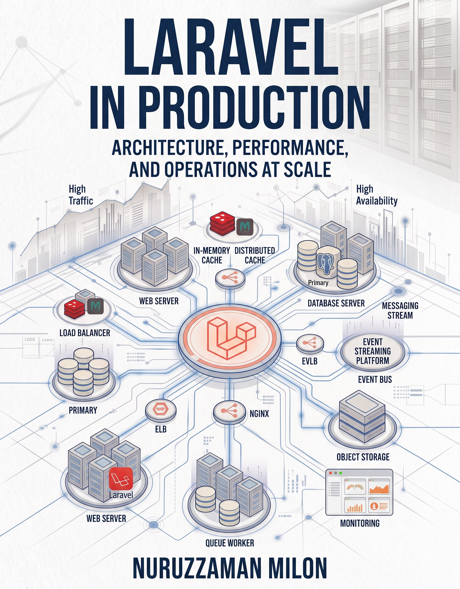 Cover of Laravel in Production: Architecture, Performance, and Operations at Scale, by Nuruzzaman Milon